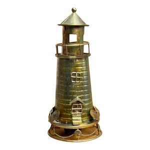 Berkeley Copper Metal Lighthouse Music Box